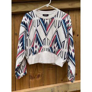 Ariat Chimayo Collection Geometric Print Crop Sweatshirt Pullover - Women's